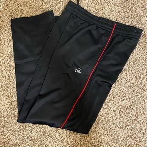 Red and black running pants